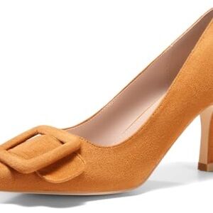 New Elegant Dark Tan Suede Women's Pumps, size 6.5